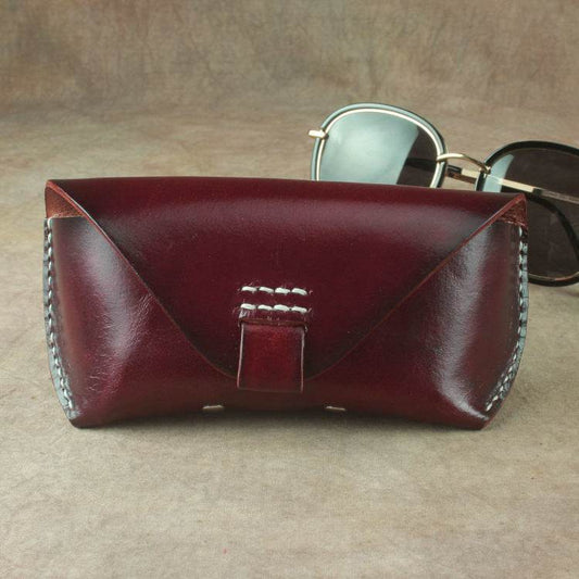 Handmade Retro Leather Sunglasses Case – Premium Genuine Leather gents accessorys Distinguished Fine Apparel