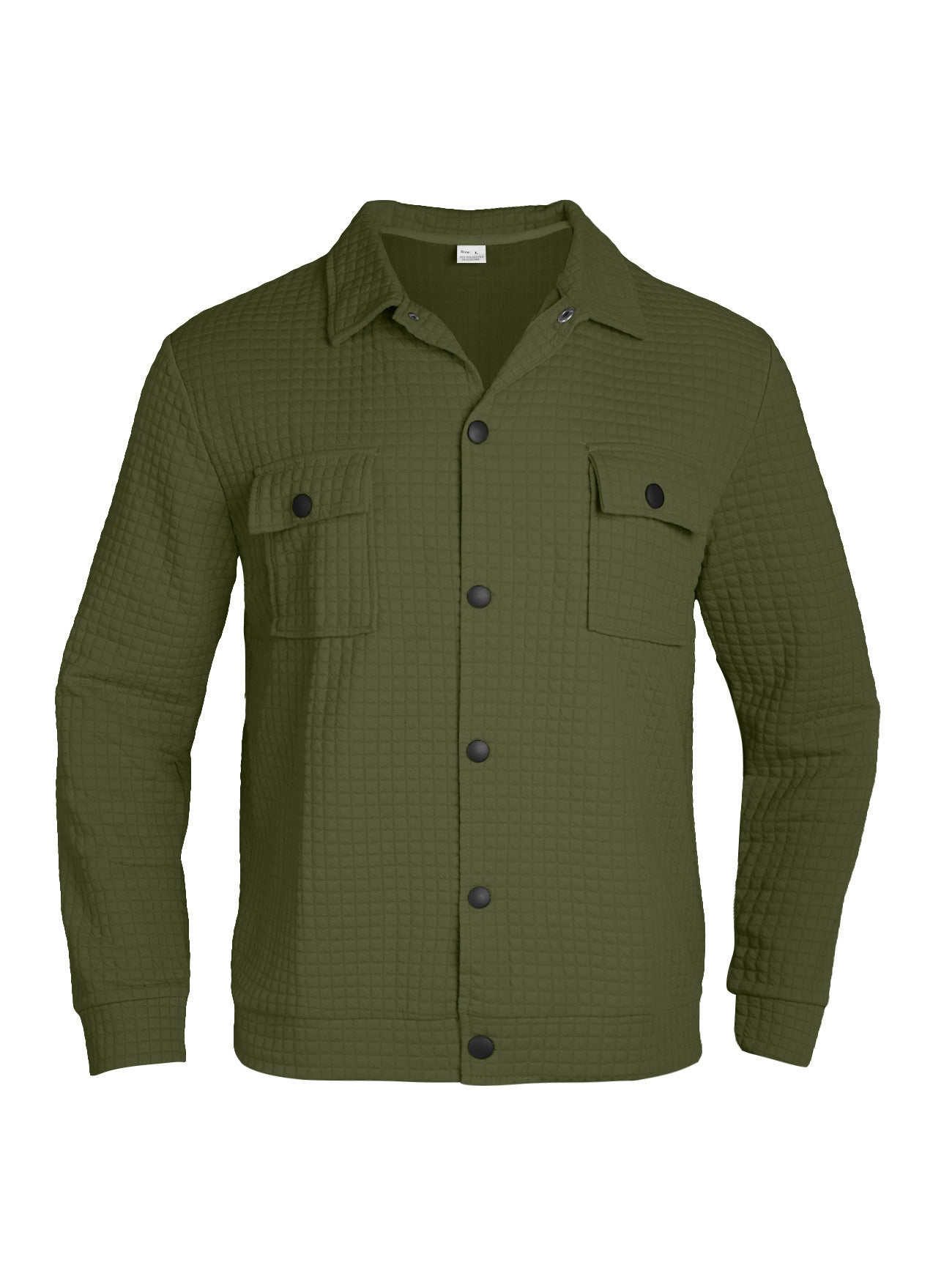 Casual Jacquard Checkered Loose Knit Work Wear For Men mens coat Distinguished Fine Apparel Green S