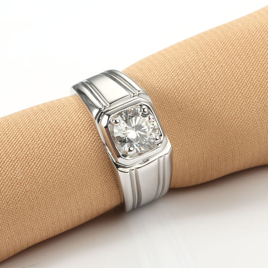 Sterling Silver Moissanite Ring ladys ring Distinguished Fine Apparel