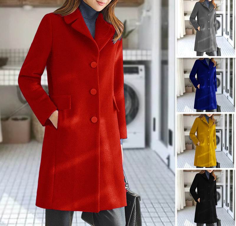 Economical choice - Women's Mid Length Woolen Coat ladys coats Distinguished Fine Apparel
