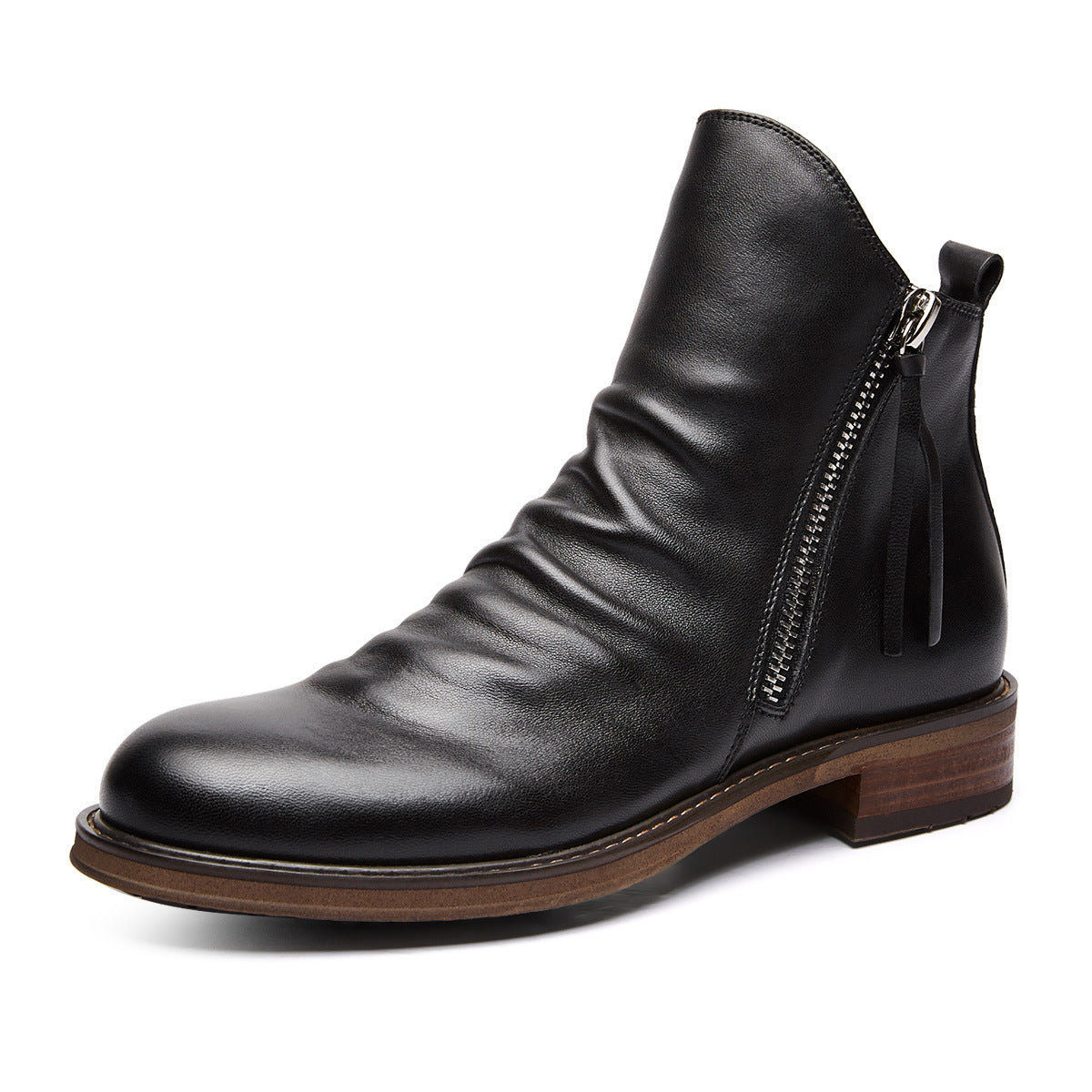 Double side zipper non-slip men's boots mens shoes Distinguished Fine Apparel