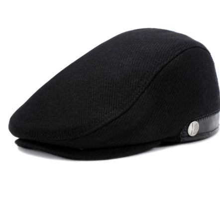 Woolen Cheesecutter Herringbone Pattern Adjustable mens hats Distinguished Fine Apparel Black stripes Adjustable