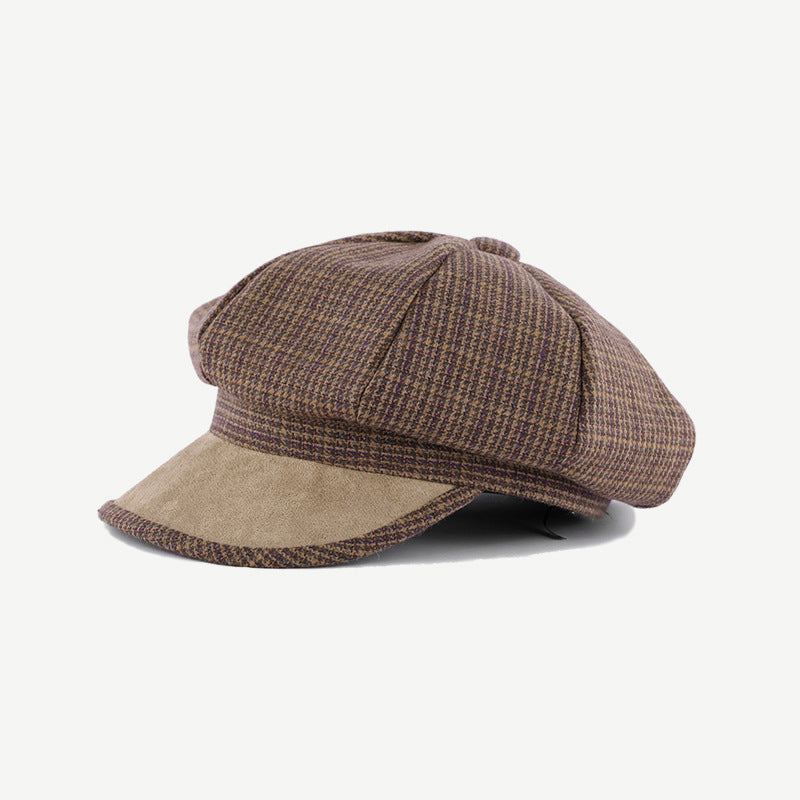 News Girls Plaid Hat - Thin Light Weight womens hat Distinguished Fine Apparel