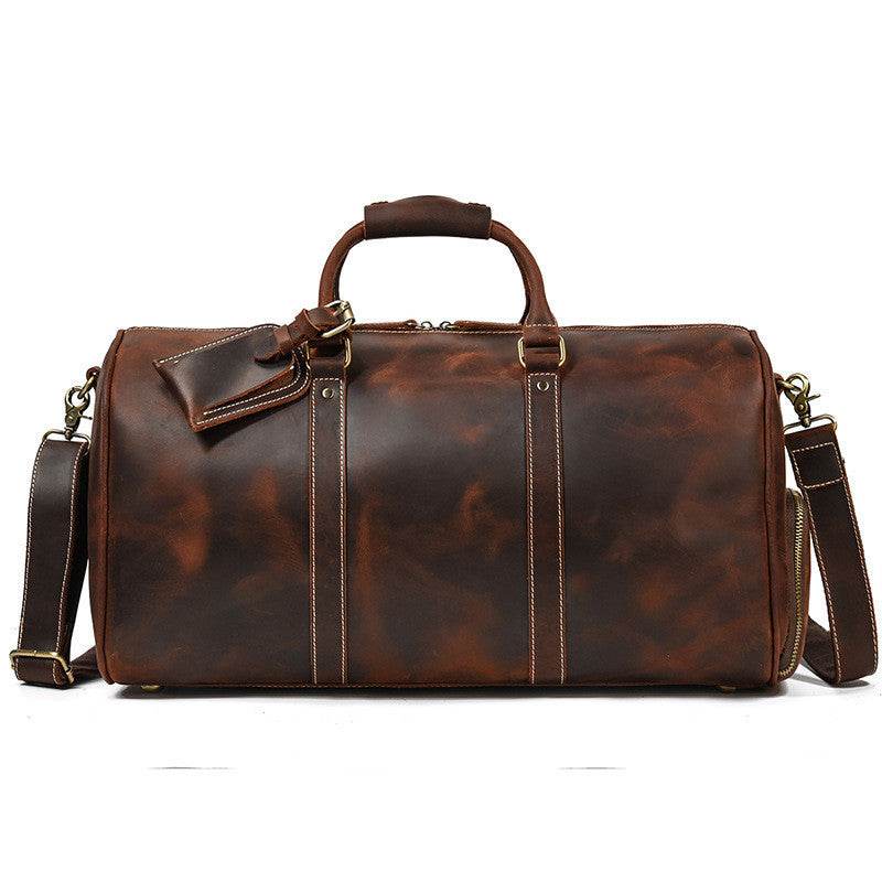 Distinguished Gentlemen's Genuine Leather Travel Bag - Quality Retro Duffel Bag gents bag Distinguished Fine Apparel