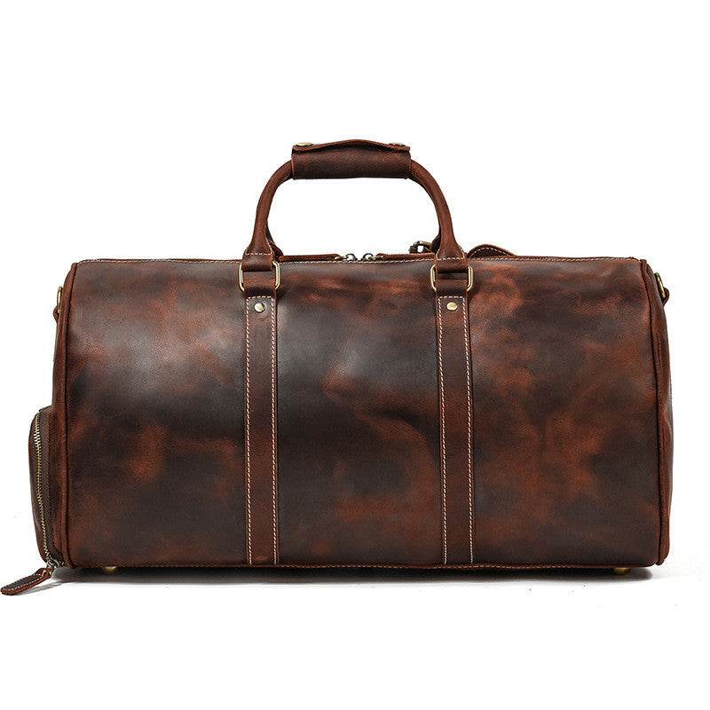 Distinguished Gentlemen's Genuine Leather Travel Bag - Quality Retro Duffel Bag gents bag Distinguished Fine Apparel