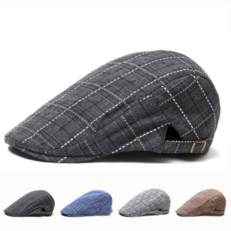 Peaked Cap Plaid CheeseCutter - Ladys Head Wear womens hat Distinguished Fine Apparel