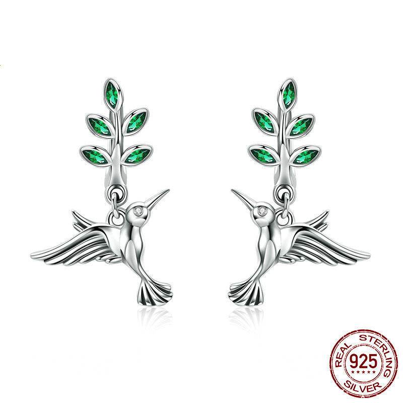 Sterling Silver Hummingbird Greeting Earrings – Delicate, Hypoallergenic Earrings Inspired by Nature ladys earrings Distinguished Fine Apparel
