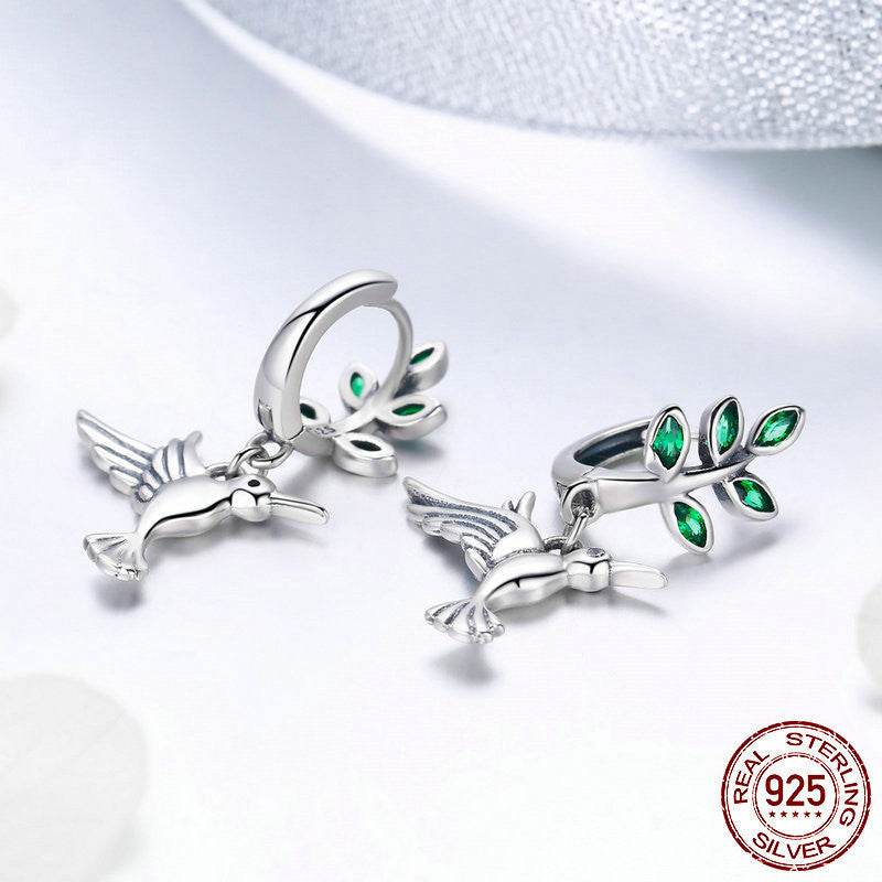 Sterling Silver Hummingbird Greeting Earrings – Delicate, Hypoallergenic Earrings Inspired by Nature ladys earrings Distinguished Fine Apparel