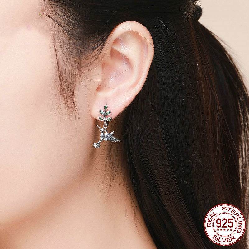 Sterling Silver Hummingbird Greeting Earrings – Delicate, Hypoallergenic Earrings Inspired by Nature ladys earrings Distinguished Fine Apparel