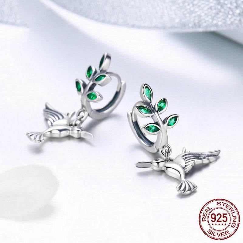 Sterling Silver Hummingbird Greeting Earrings – Delicate, Hypoallergenic Earrings Inspired by Nature ladys earrings Distinguished Fine Apparel