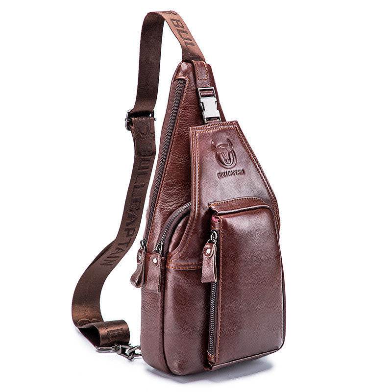 Gentlemen's Distinguished Leather Chest Bag - Functional Quality gents bag Distinguished Fine Apparel Chestnut brown