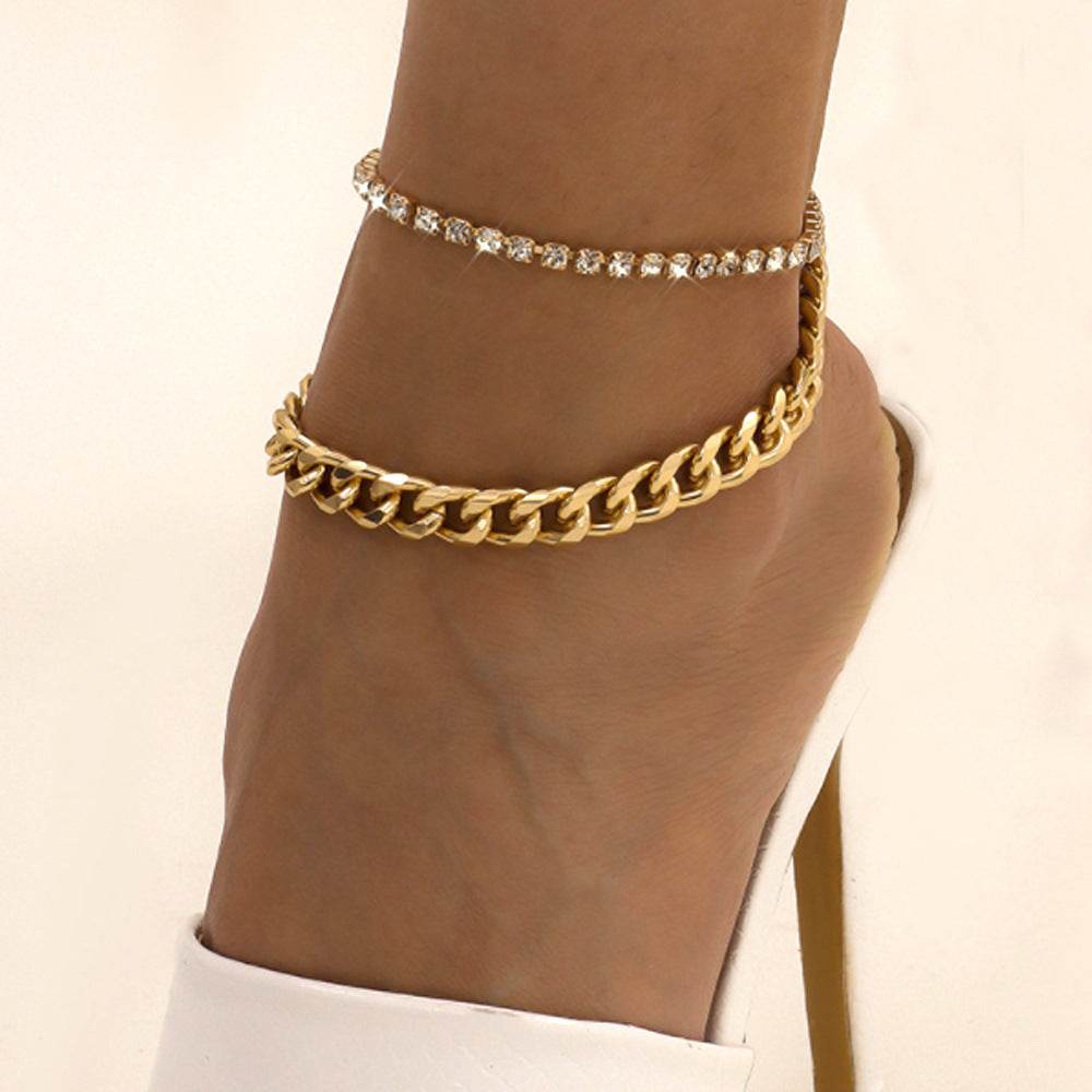 Personalized Exaggerated Claw Chain Anklet Set – Bold, Bling, and Unapologetically You ladys accessorys Distinguished Fine Apparel