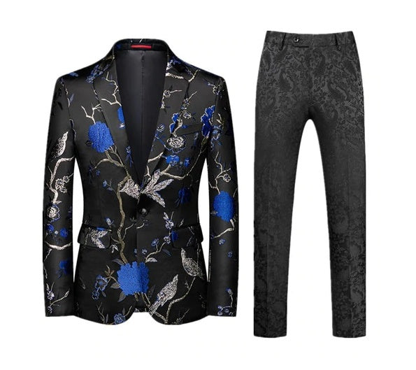 Mens suit that commands - Eccentric Fashion mens suit Distinguished Fine Apparel Blue and black trouser suit M