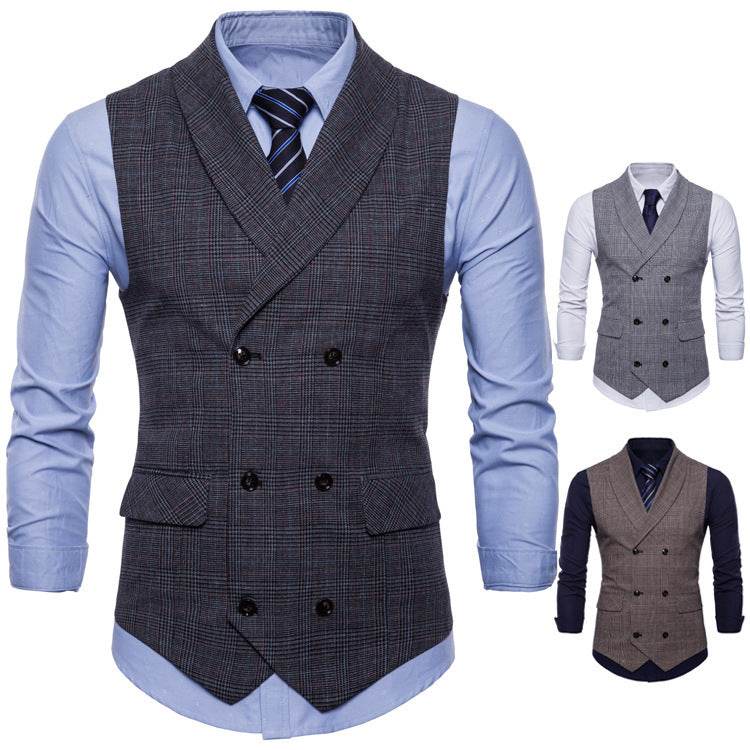 Distinguished Fine Apparel presents Check lapel Formal vest gents vest Distinguished Fine Apparel