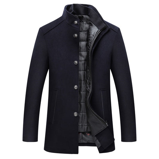 Casual Men's Woolen Coat - Formal Wear mens coat Distinguished Fine Apparel