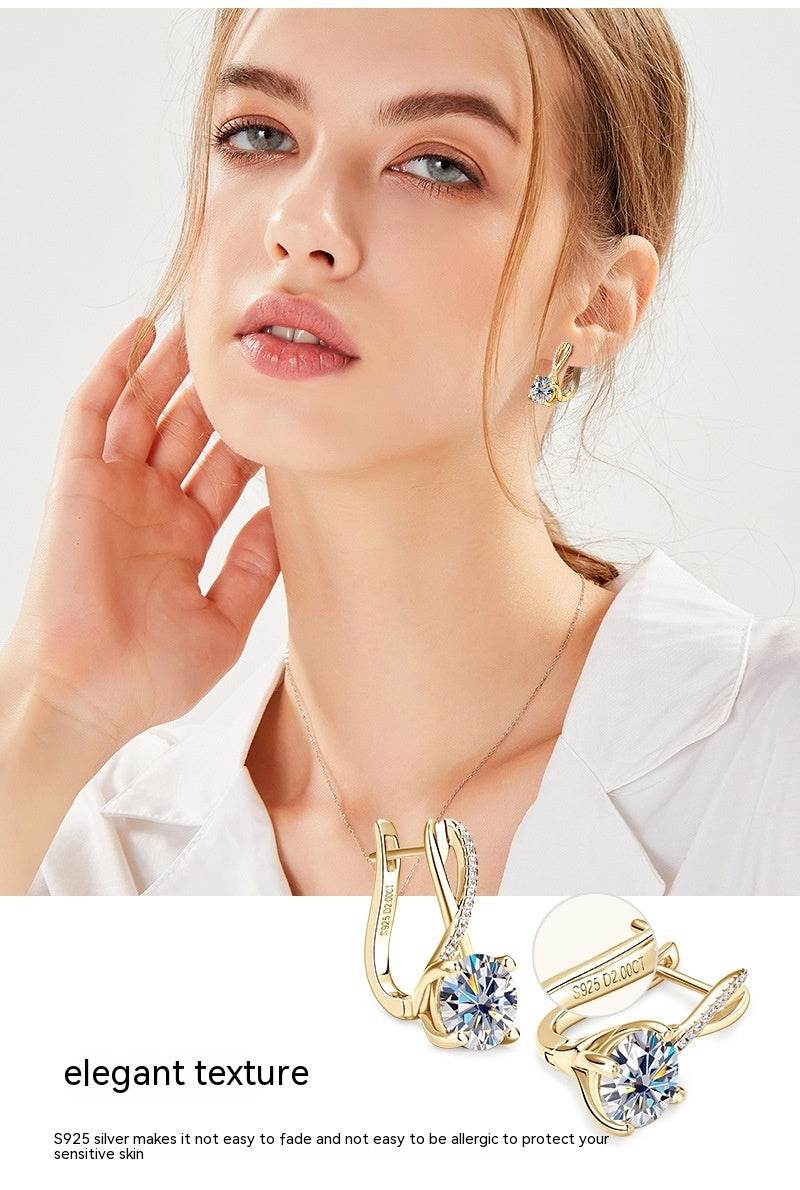 High-Grade S925 Sterling Silver Diamond Earrings – Timeless Sparkle & Luxury ladys earrings Distinguished Fine Apparel