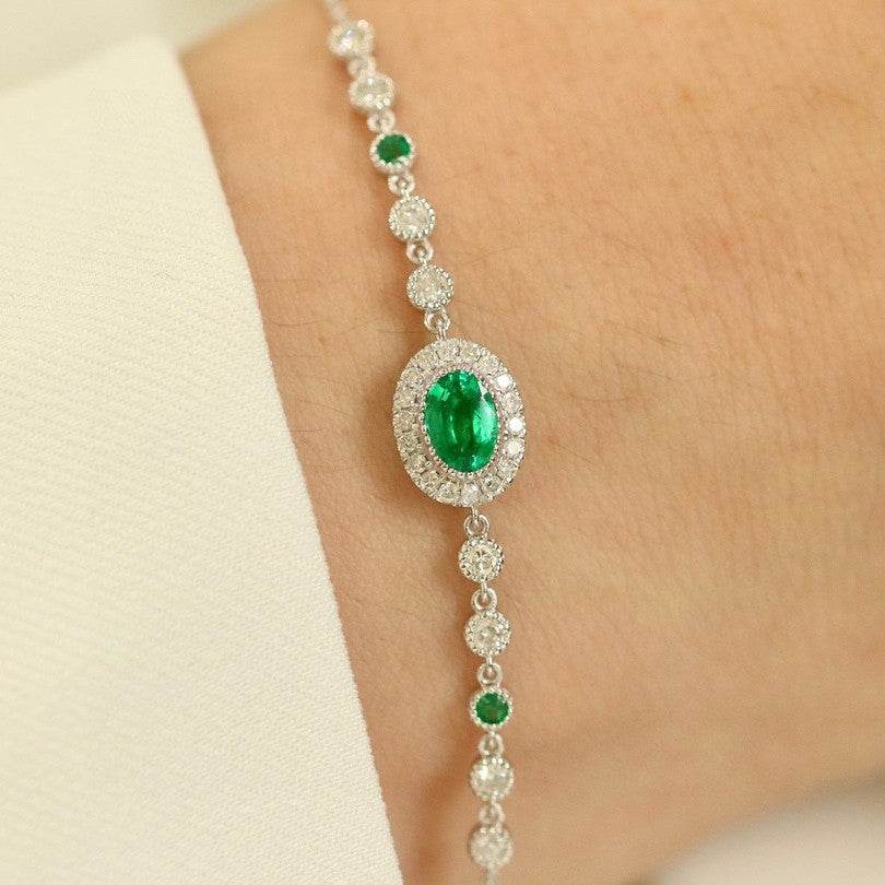 50% Off Distinguished ladies Natura Emerald Bracelet - High Class Statement ladies bracelet Distinguished Fine Apparel