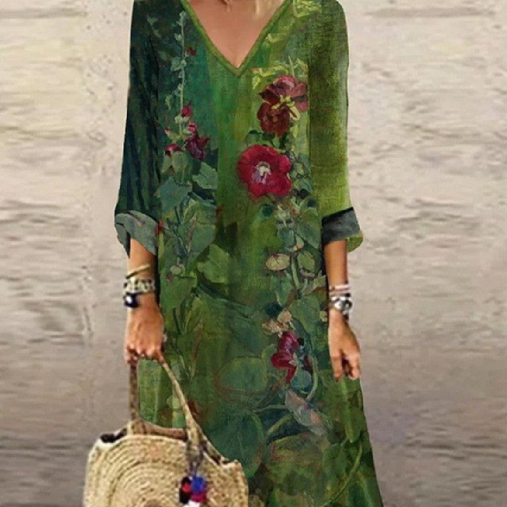 Women's Beautiful Floral Long Dress womens dress Distinguished Fine Apparel