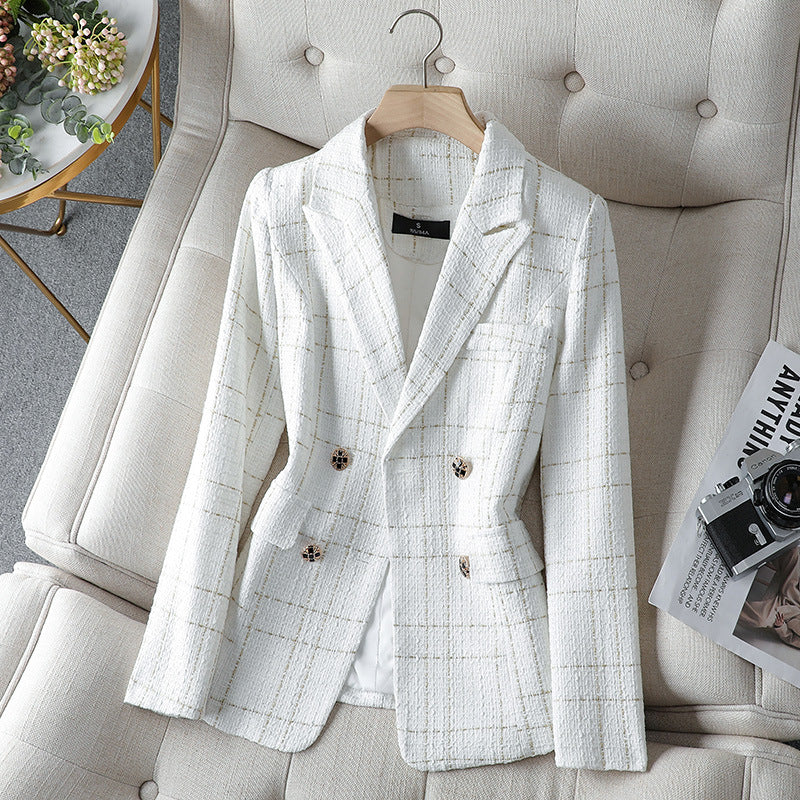 Women's Tweed Coat Lightly Dressed - Distinguished Fine Apparel womens coat Distinguished Fine Apparel White S