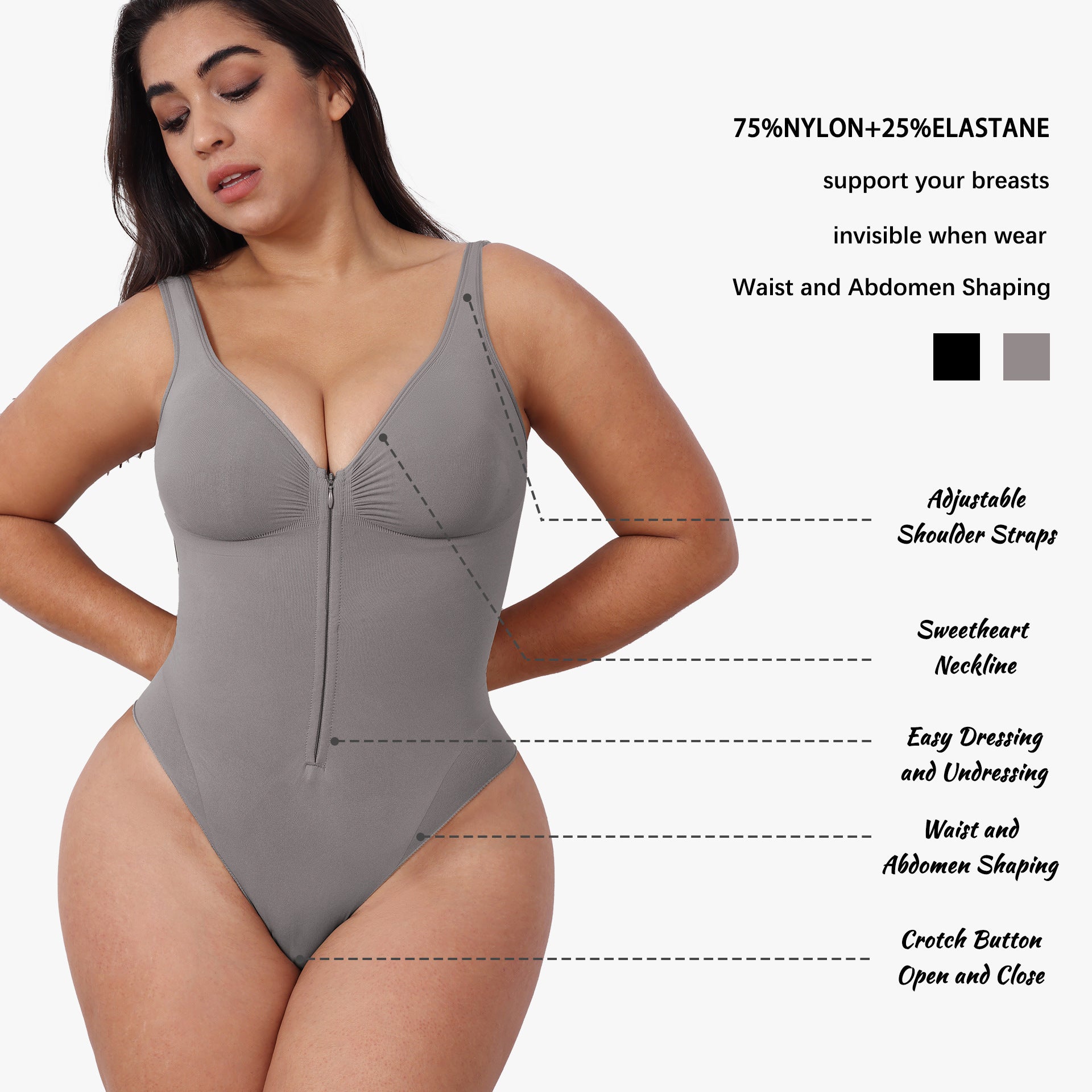 Women's Slimming Underwear Bodysuit Corset Shapewear - Slimming Zip Jumpsuit womens underwear Distinguished Fine Apparel