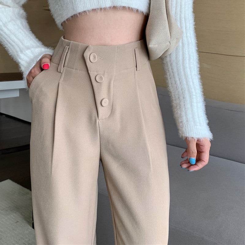 Suit Pants Straight Loose Autumn And Winter - Slim Wide Leg ladys pants Distinguished Fine Apparel