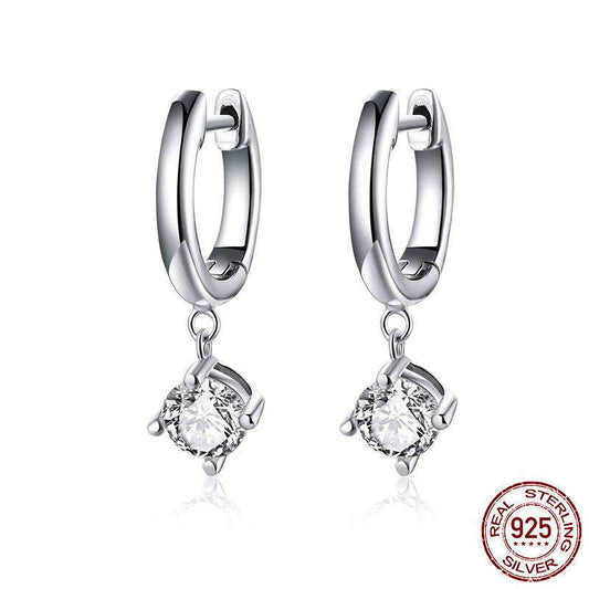 Ladies White Silver Hypoallergenic Earrings - Beautiful ladys earrings Distinguished Fine Apparel