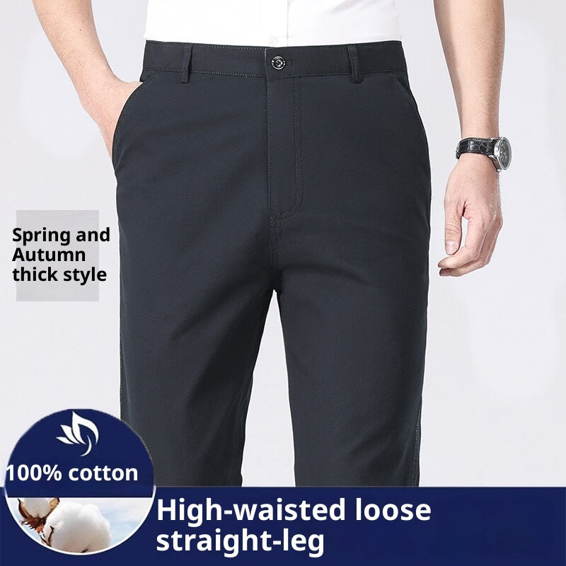 Men's Casual Straight-leg Cotton Plus Size Trousers mens pants Distinguished Fine Apparel