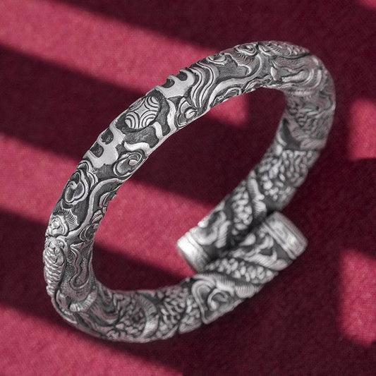 Eccentric Men's Silver Double Head Bead Playing Bracelet - true sartorial distinction gents accessorys Distinguished Fine Apparel