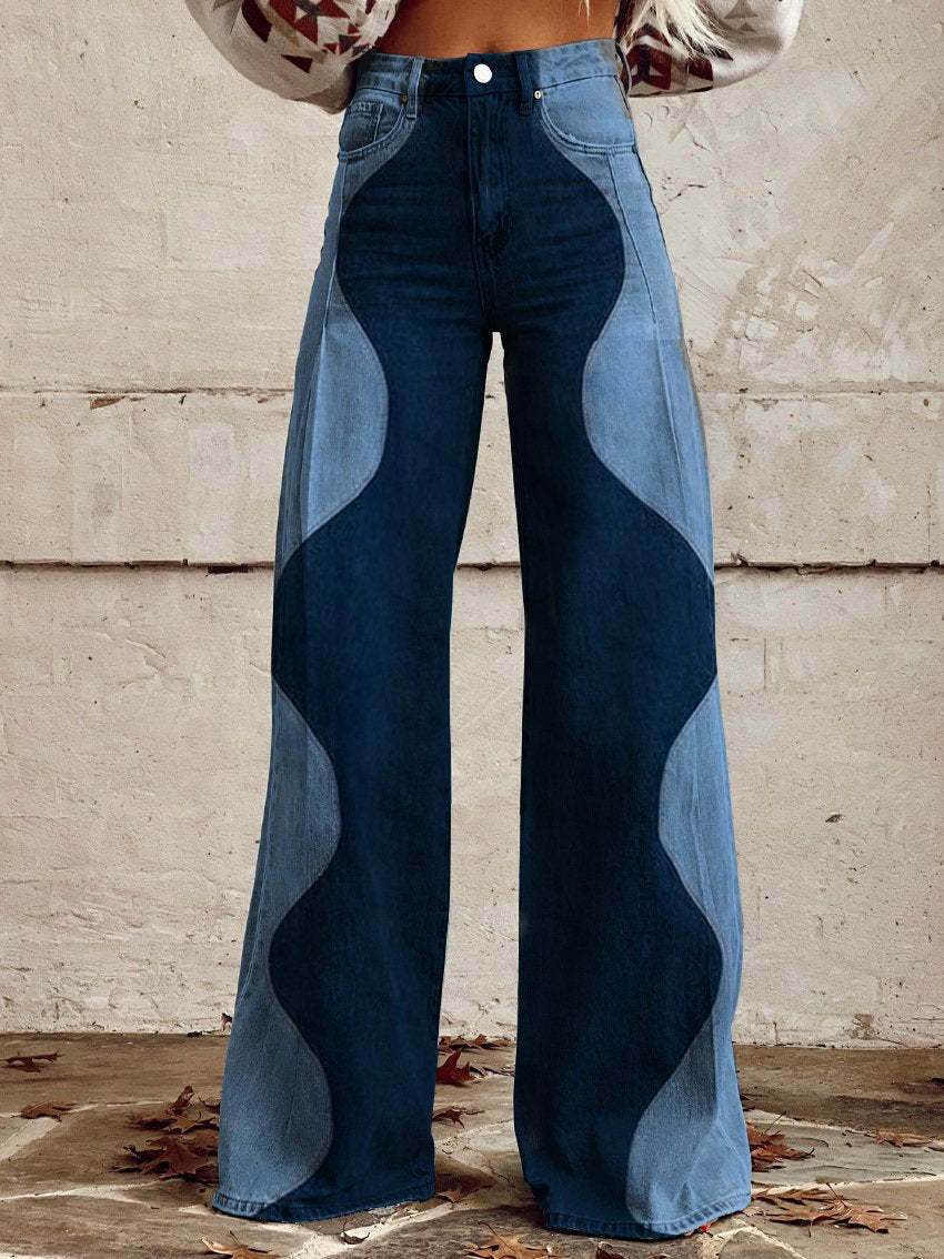 Women's Wide-leg Casual Trousers - Eccentric 3D Printed Statement Pants ladys pants Distinguished Fine Apparel MR1124 S