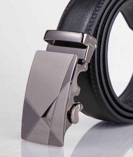 Men's Professional Business leather belt With automatic buckle formal wear Distinguished Fine Apparel 12 110 130cm