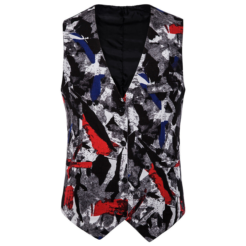 Men's Casual Ethnic Print Vest gents vest Distinguished Fine Apparel MJ02 M