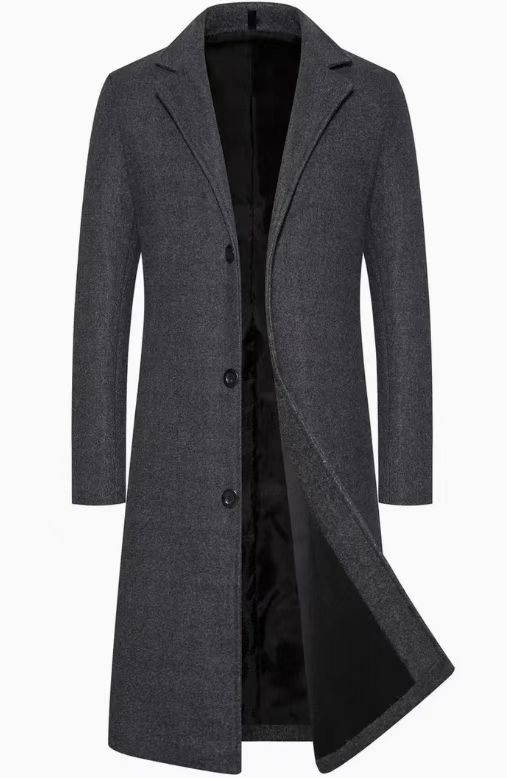 Gray overcoat on a white background