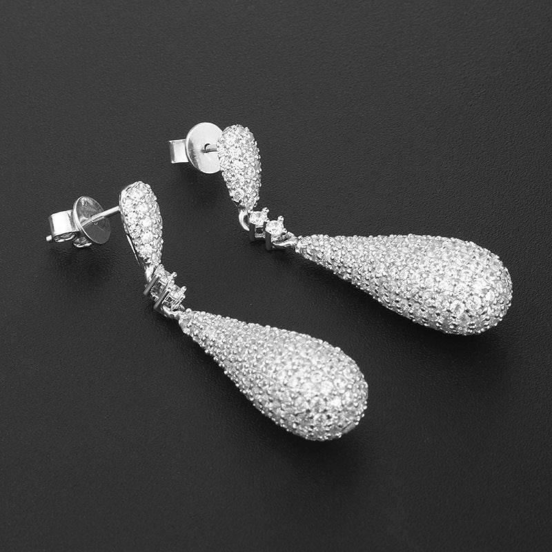 Long 925 Silver Water Drop Earrings – Sleek & Elegant Statement Jewelry ladys earrings Distinguished Fine Apparel