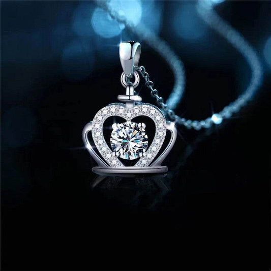 18K Gold Crown Diamond Pendant Necklace – Simple Elegance with Royal Flair ladys accessorys Distinguished Fine Apparel