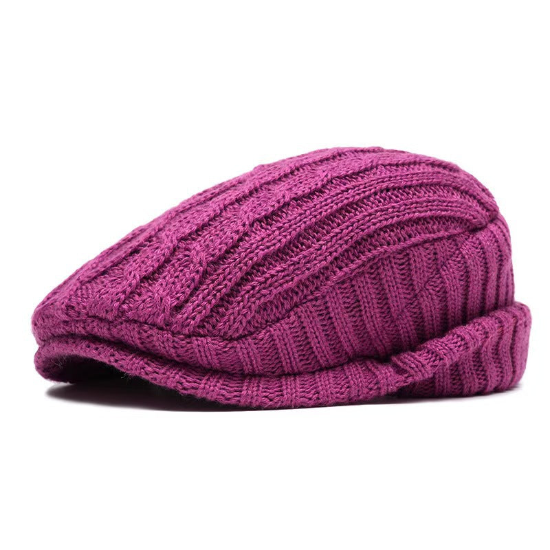 Mens Hat: Gentlemen's Fleece Lined Warm Winter and Autumn Headwear mens hats Distinguished Fine Apparel Dark Pink M
