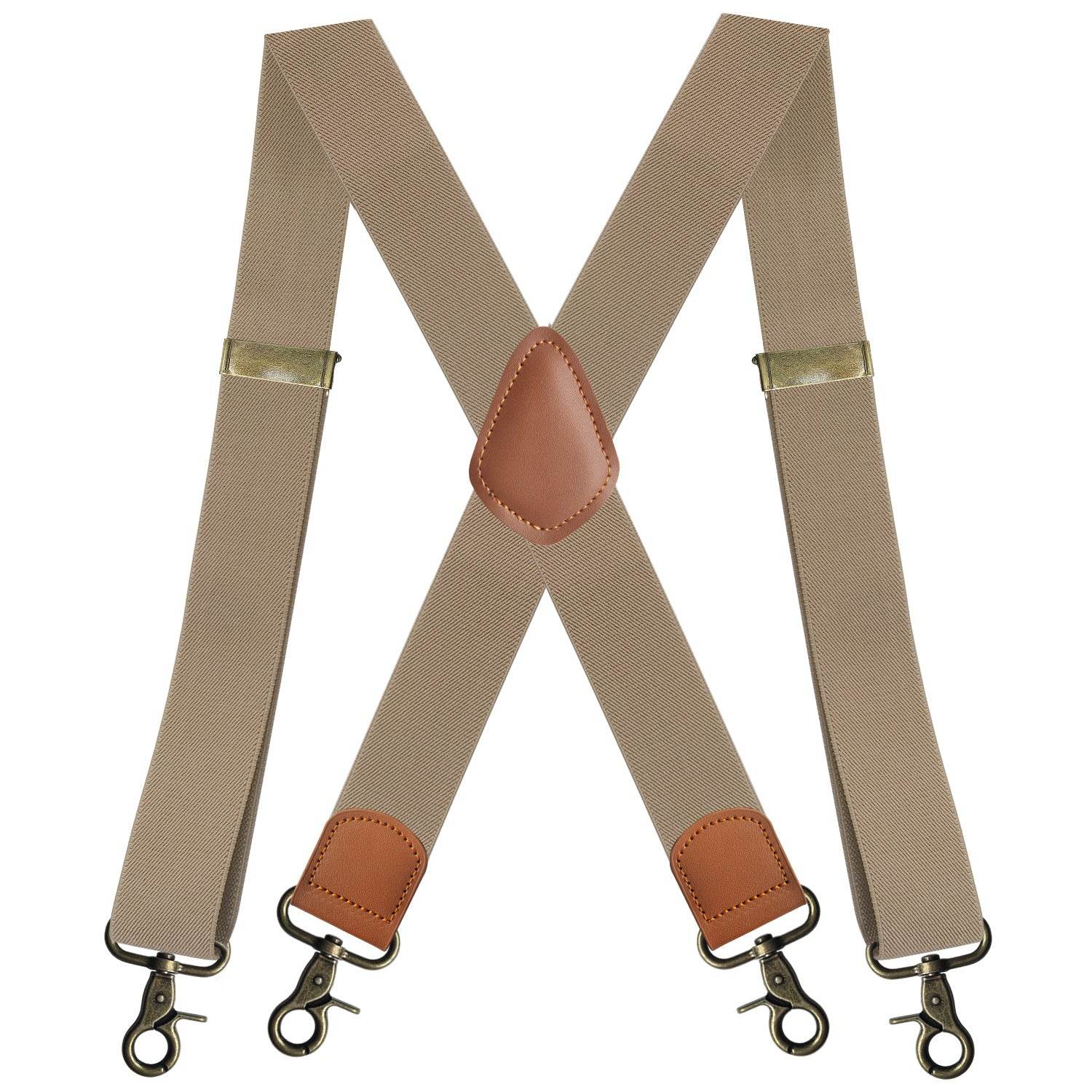 Elastic Straps X-type Suit Pants Suspenders - Quality Bronze Buckling formal wear Distinguished Fine Apparel