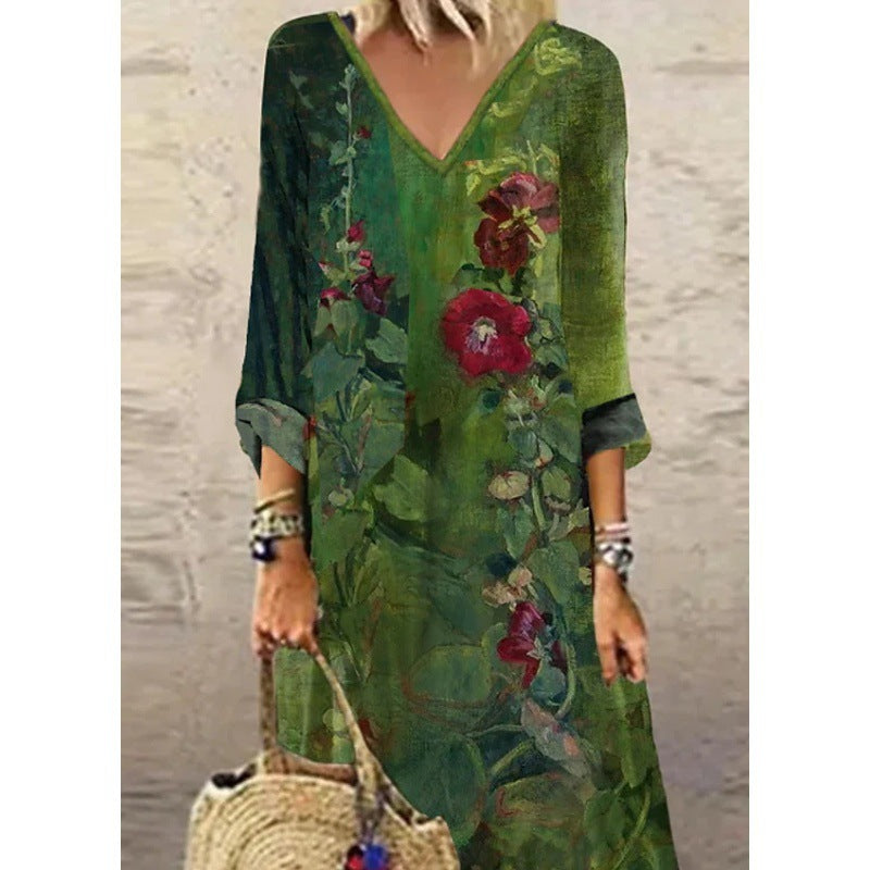 Women's Beautiful Floral Long Dress womens dress Distinguished Fine Apparel