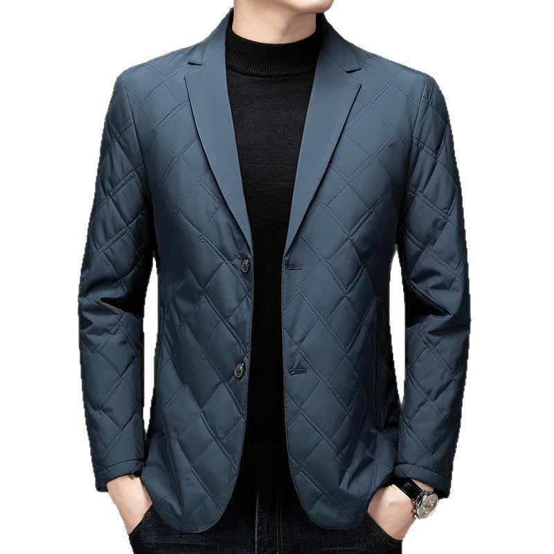 Mulberry Silk Cotton-padded Jacket Men's Casual Cotton-padded Jacket mens coat Distinguished Fine Apparel