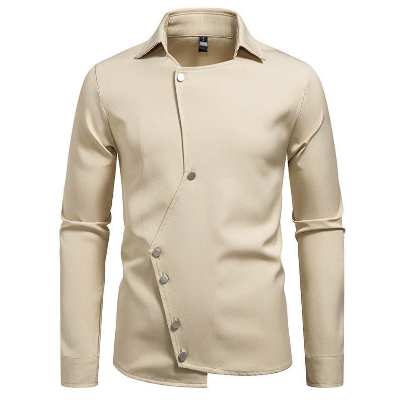 New High-Grade Long Sleeved Shirt for Men mens shirt Distinguished Fine Apparel Khaki S