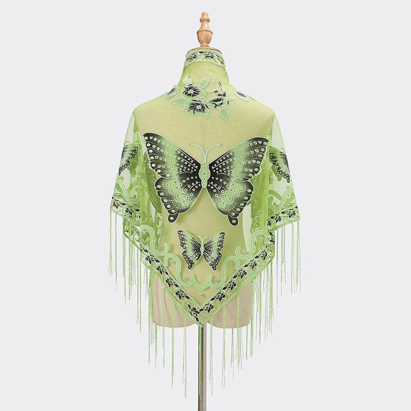 Absolutely Gorgeous Lace Triangle Lady's Scarf ladys skafs Distinguished Fine Apparel 14 Fruit Green 150to65cm