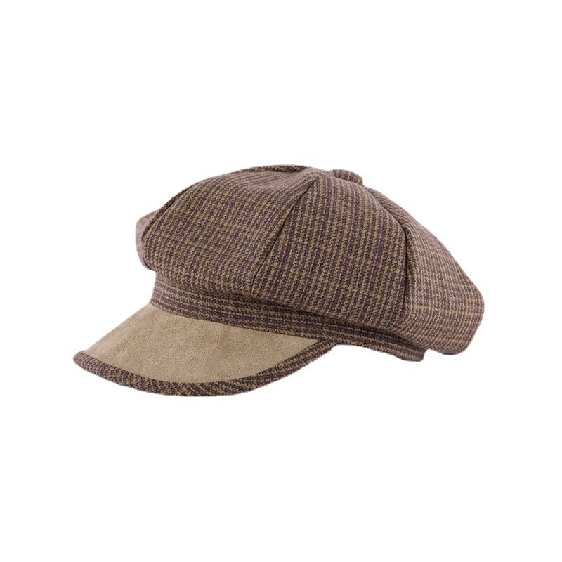 News Girls Plaid Hat - Thin Light Weight womens hat Distinguished Fine Apparel