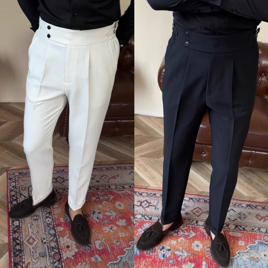 Men's High-waisted Straight-leg Trousers Casual Dress Pants mens pants Distinguished Fine Apparel