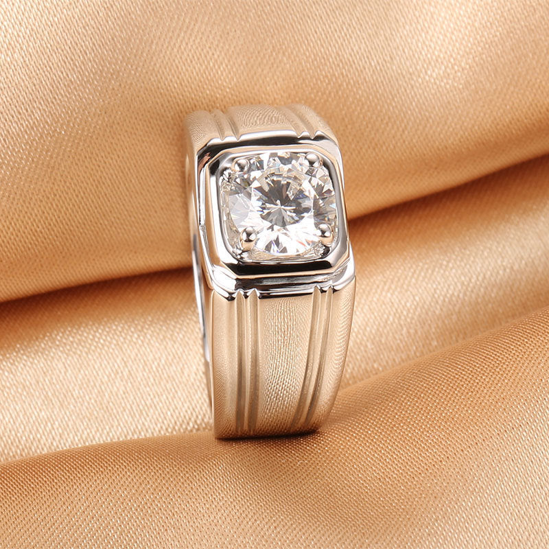 Sterling Silver Moissanite Ring ladys ring Distinguished Fine Apparel