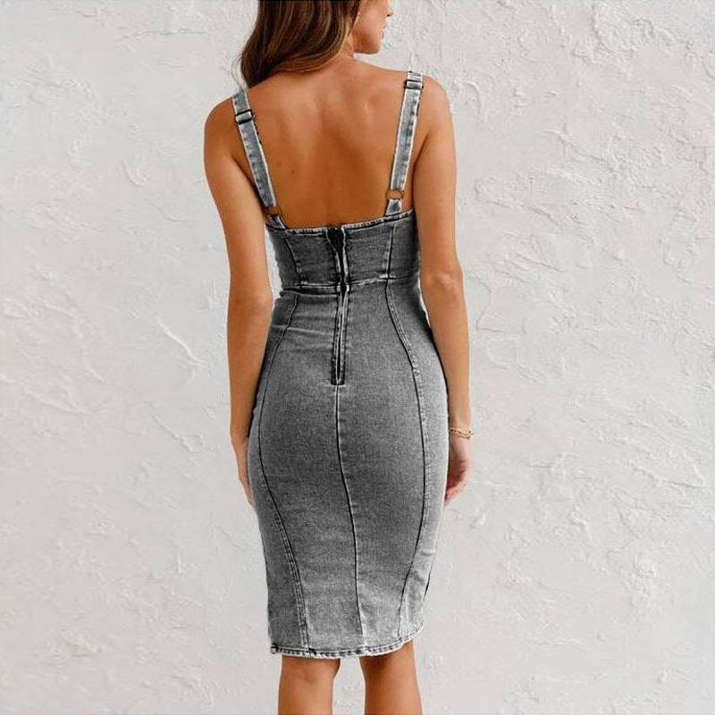 Summer Denim Dress Casual Tight Slim Fit Dresses Designed For Women