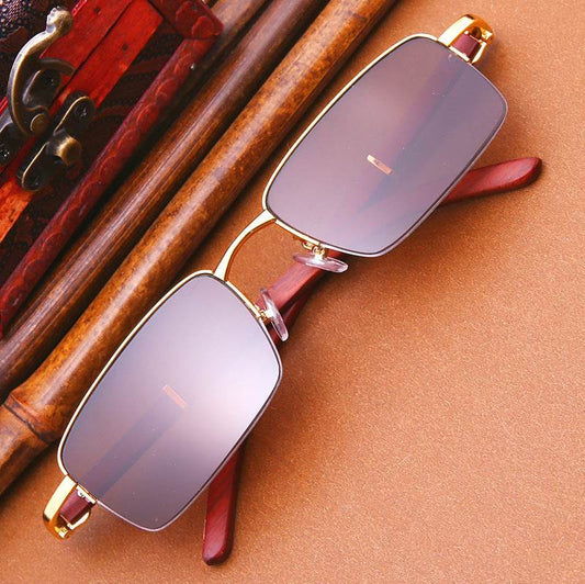 Fine Gentlemen's Crystal and Wood Sunglasses - Wine Red gents sunglasses Distinguished Fine Apparel