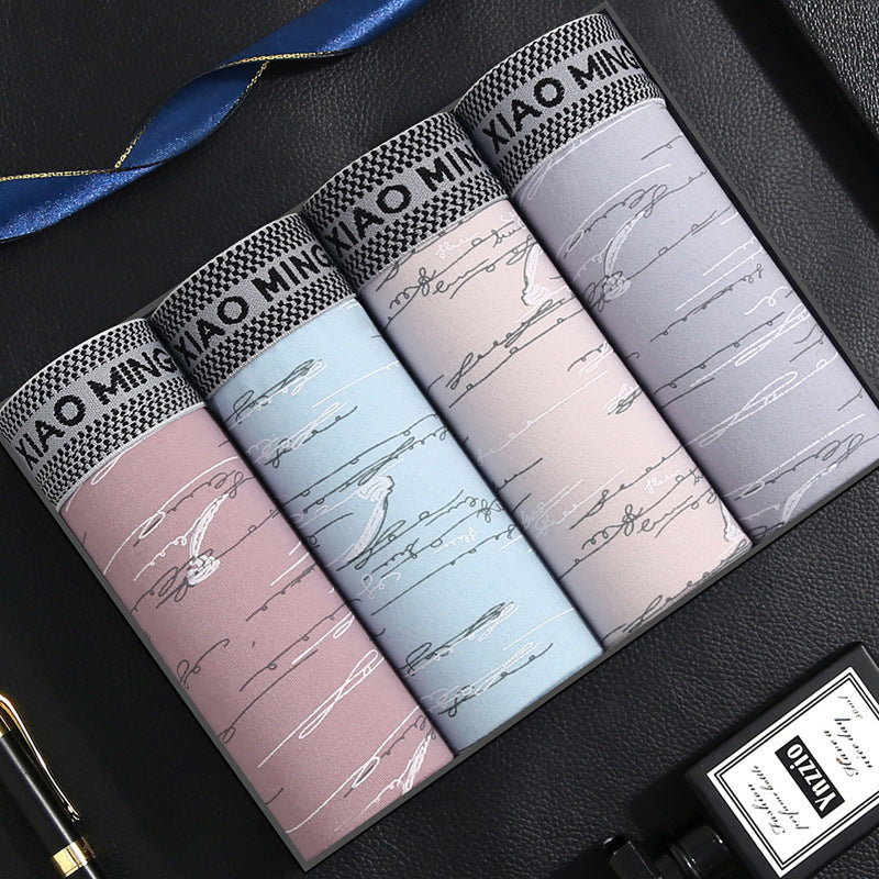 Men's Underwear Large Size Boxer Pack of X4 mens underwear Distinguished Fine Apparel Cloud Flow 4pcs L