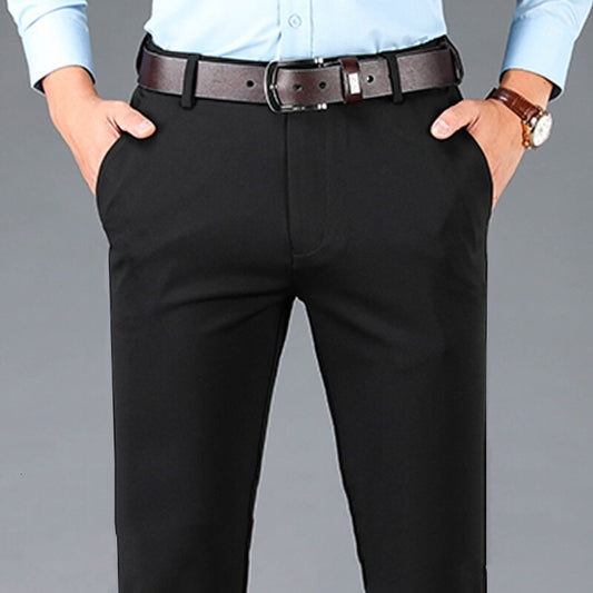 Men's Stretch Casual Pants, Loose-Fit Wrinkle-Resistant, Iron-Free Dress Pants mens pants Distinguished Fine Apparel