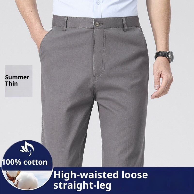 Men's Casual Straight-leg Cotton Plus Size Trousers mens pants Distinguished Fine Apparel
