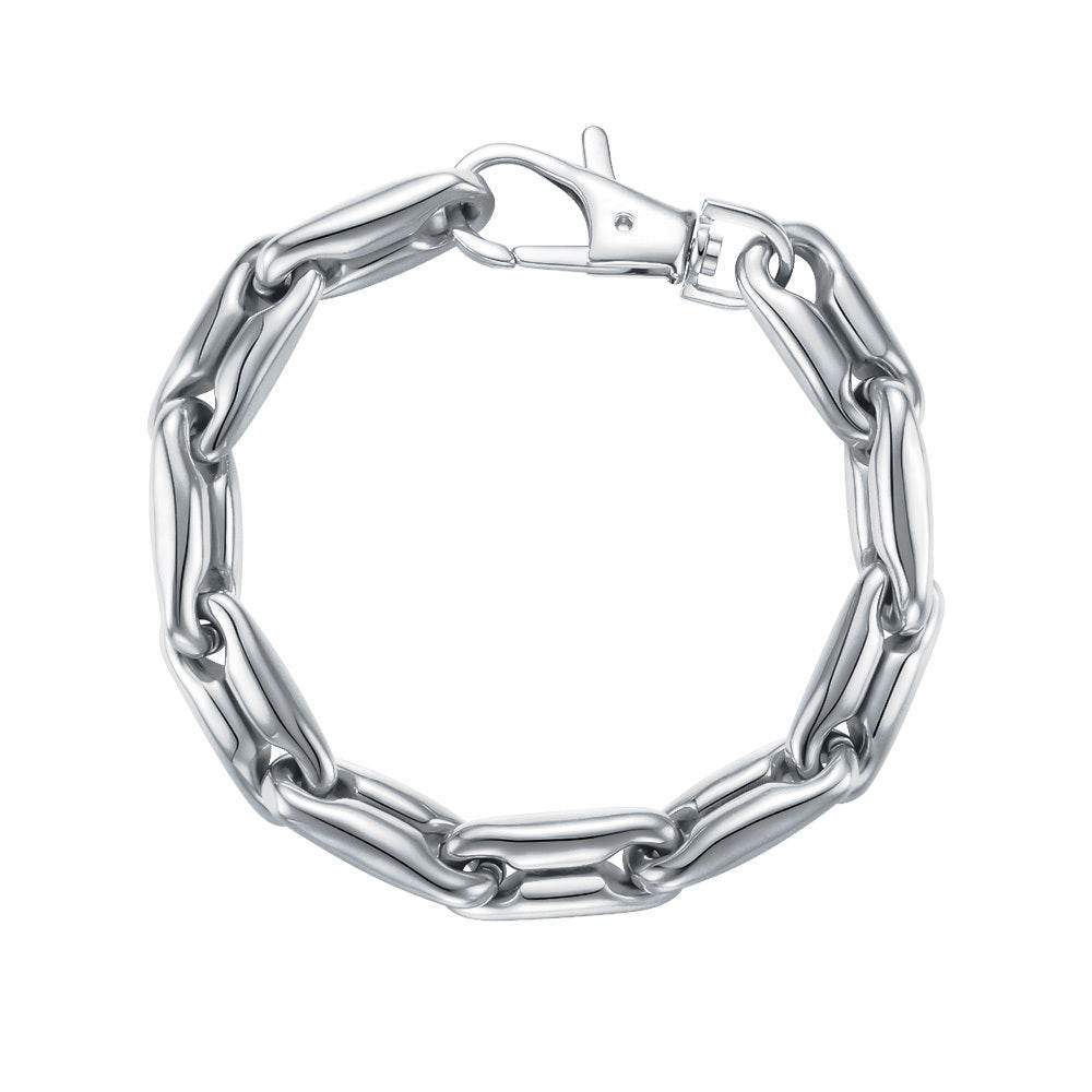18K Gold Plated Chunky Chain Bracelet – Bold Elegance with a Modern Edge ladys accessorys Distinguished Fine Apparel Silver