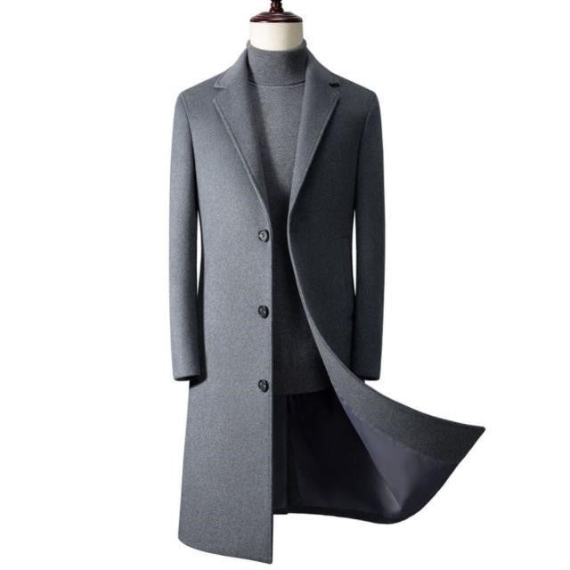 Mens Mid Length Business Coat Slim Look mens coat Distinguished Fine Apparel